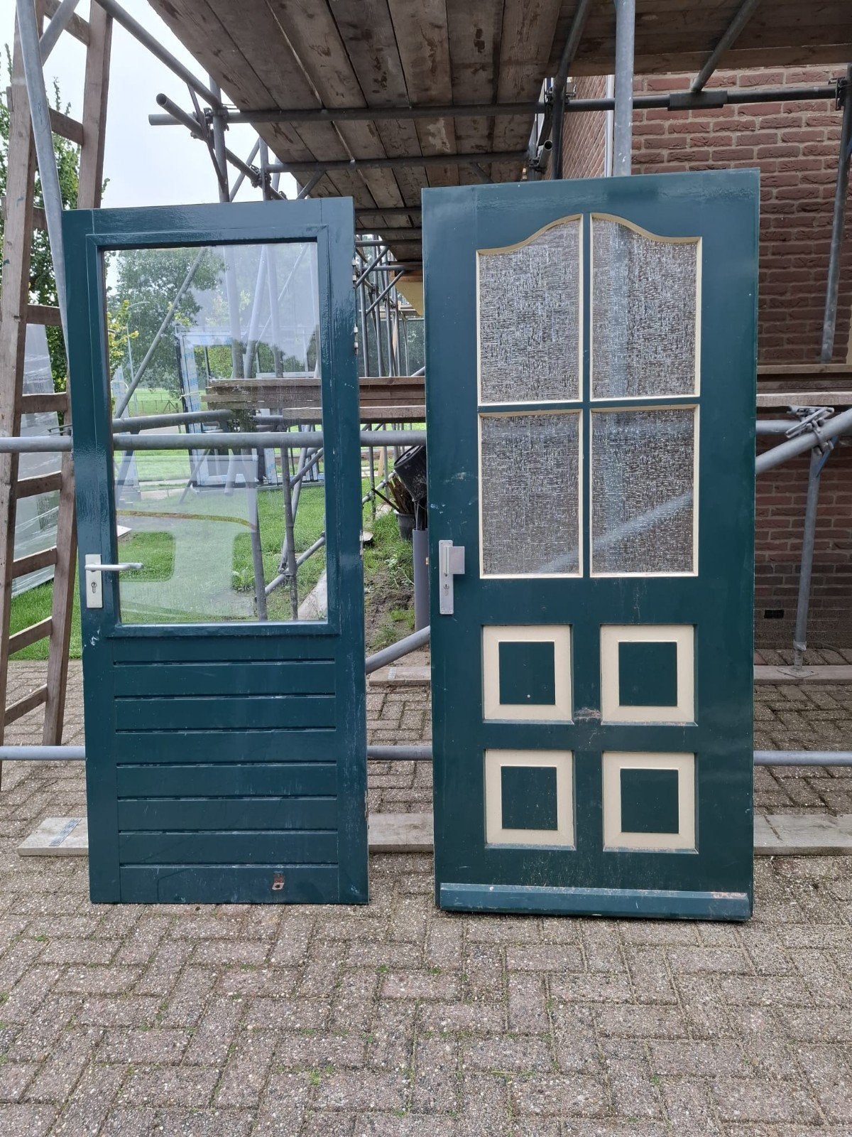 buiten deuren houtsoort merbau, Ophalen, Gebruikt, Buitendeur, 200 tot 215 cm