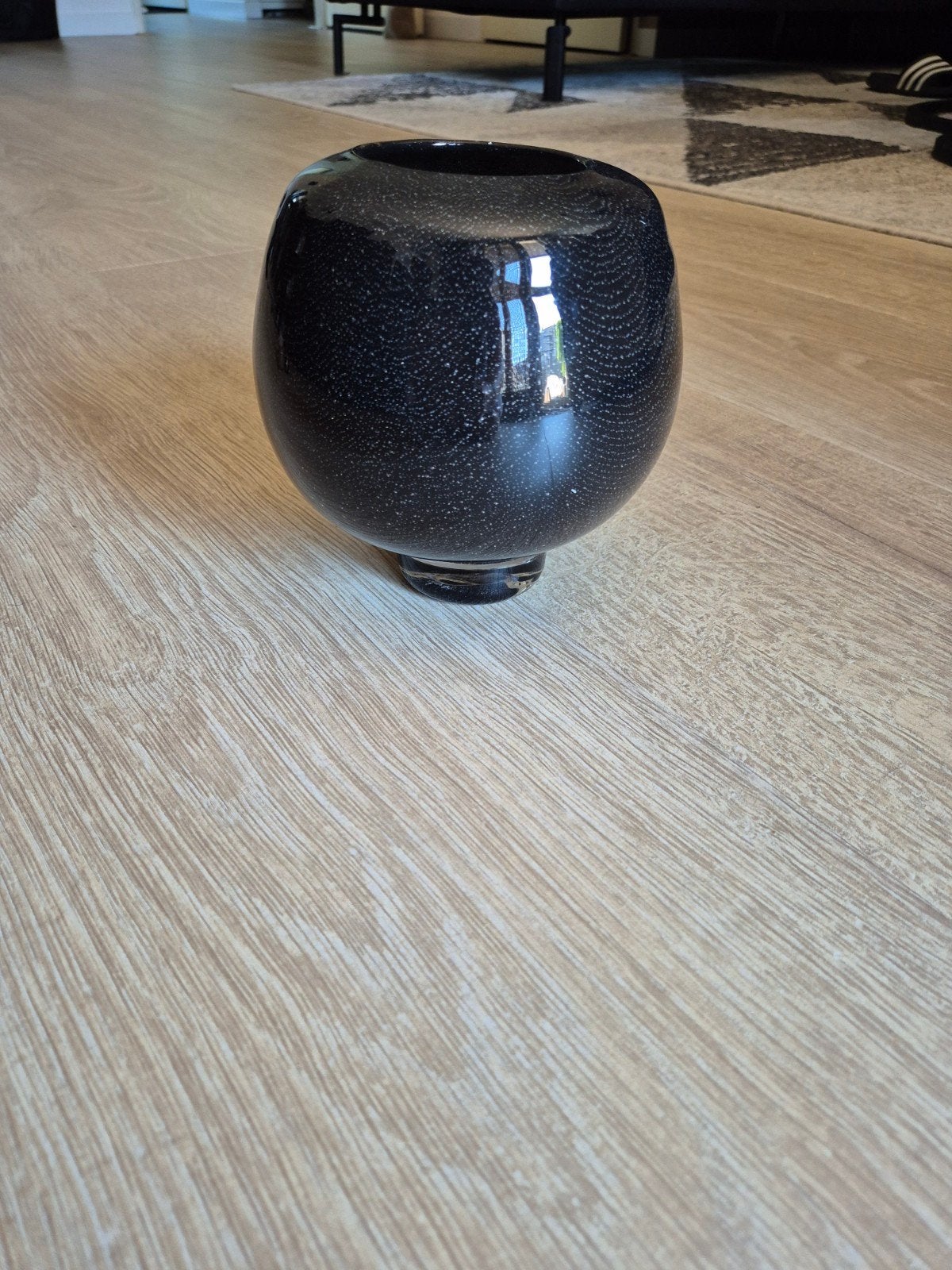Stijlvol zwart windlicht van glas, Zwart, Ophalen of Verzenden, Zo goed als nieuw, Modern