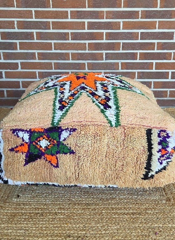 Marokkaanse vintage berber poef, poefs marokko, Huis en Inrichting, Banken | Voetenbanken en Poefen, Ophalen of Verzenden, Nieuw