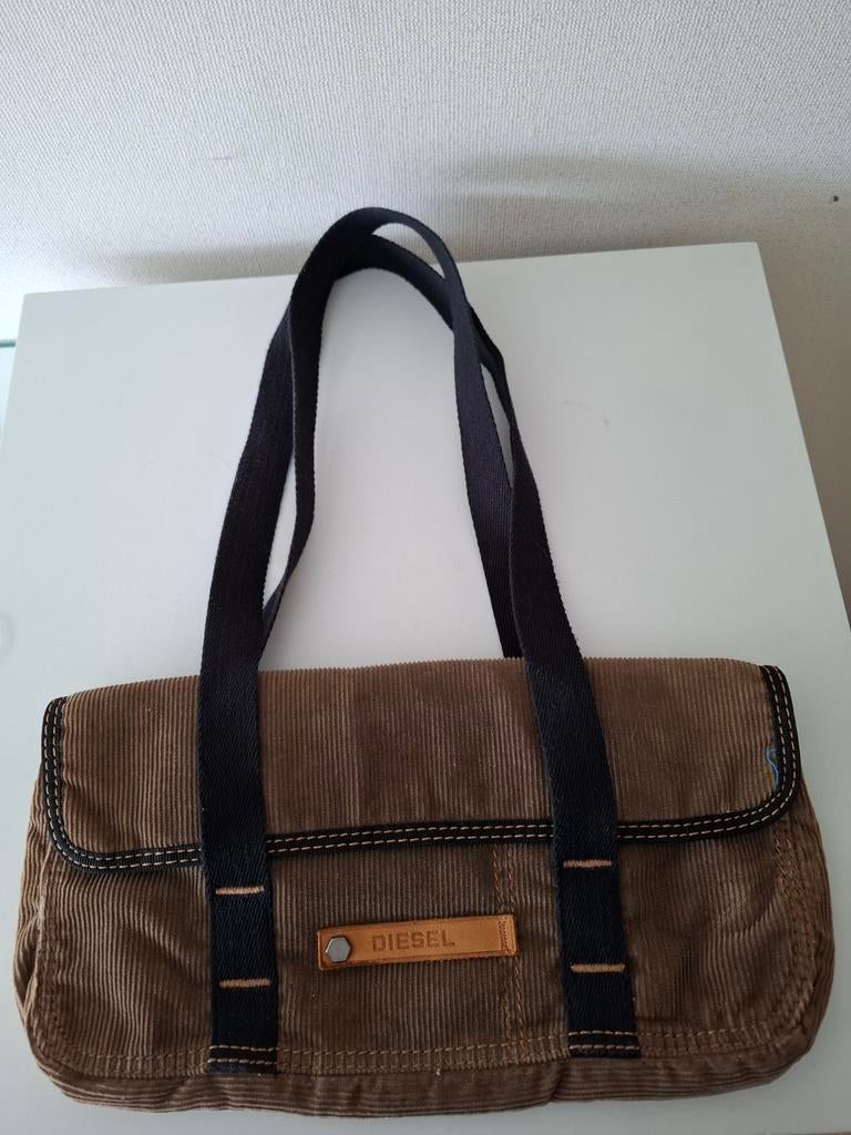 Diesel tas. Corduroy 100% katoen. Bruin. 35x15 cm. Als nieuw, Ophalen of Verzenden, Zo goed als nieuw, Bruin