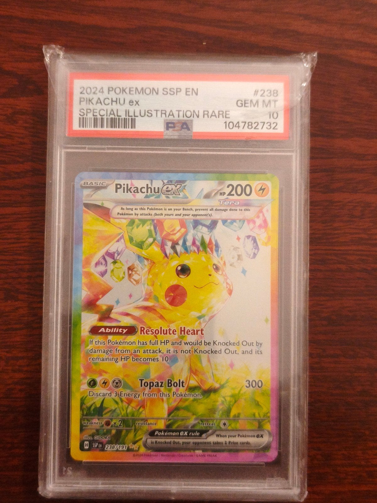 Pikachu ex 238 PSA 10 Surging Sparks - Special Illustration, Ophalen of Verzenden