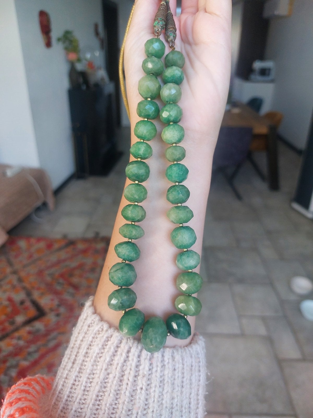 Ketting met Smaragd, Ophalen of Verzenden, Zo goed als nieuw, Groen