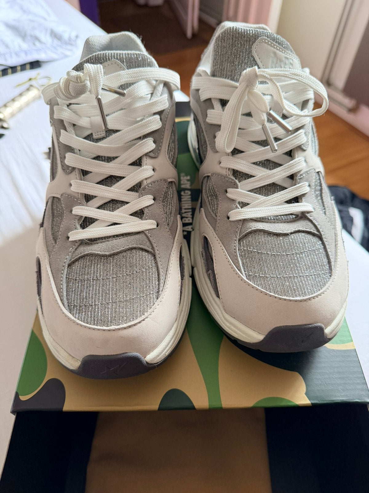 Bape Sharksta maat 46, Wit, Ophalen of Verzenden, Sneakers of Gympen, Zo goed als nieuw