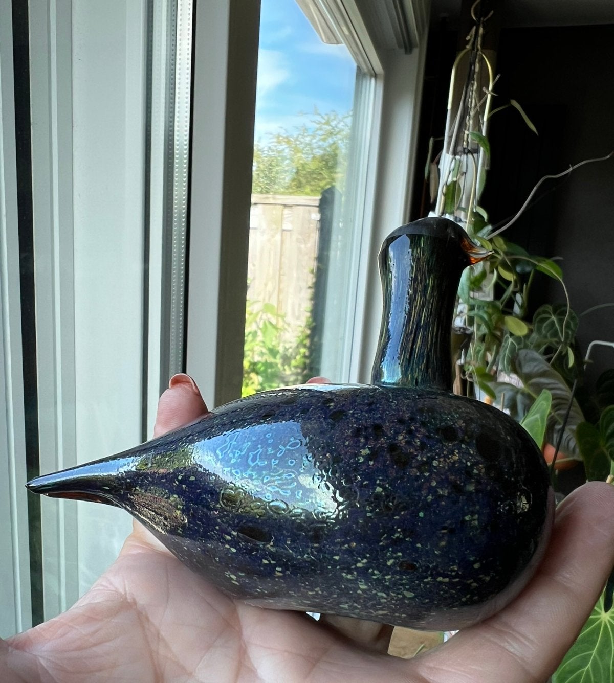Vintage Zweeds Glas Bird Longneck Tingsgården Eskilstuna, Antiek en Kunst, Kunst | Designobjecten, Ophalen of Verzenden