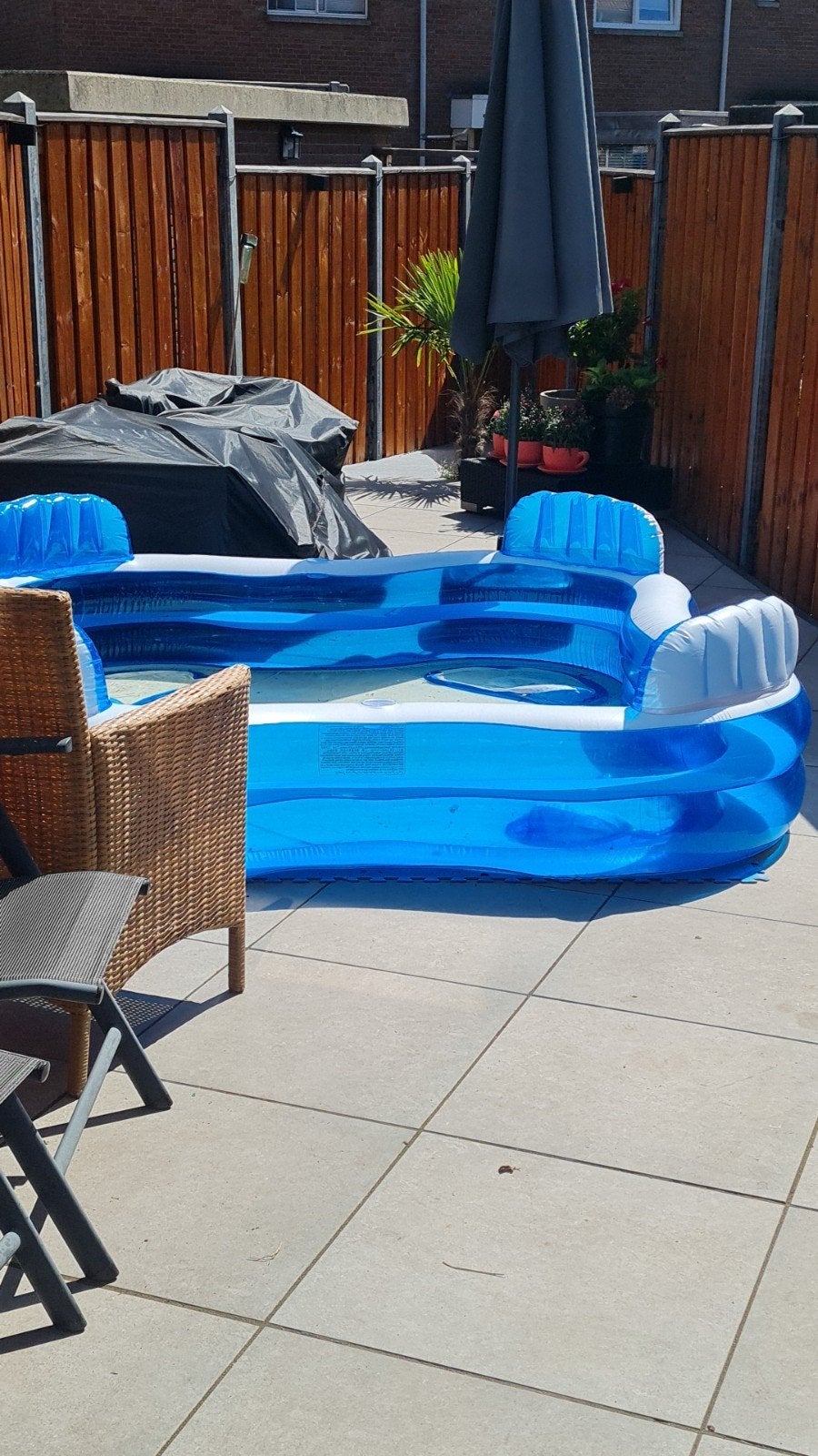 opblaaszwembad 2.29m x 2.29 m, Tuin en Terras, Zwembaden, Ophalen, Opblaaszwembad, Vierkant, Zo goed als nieuw