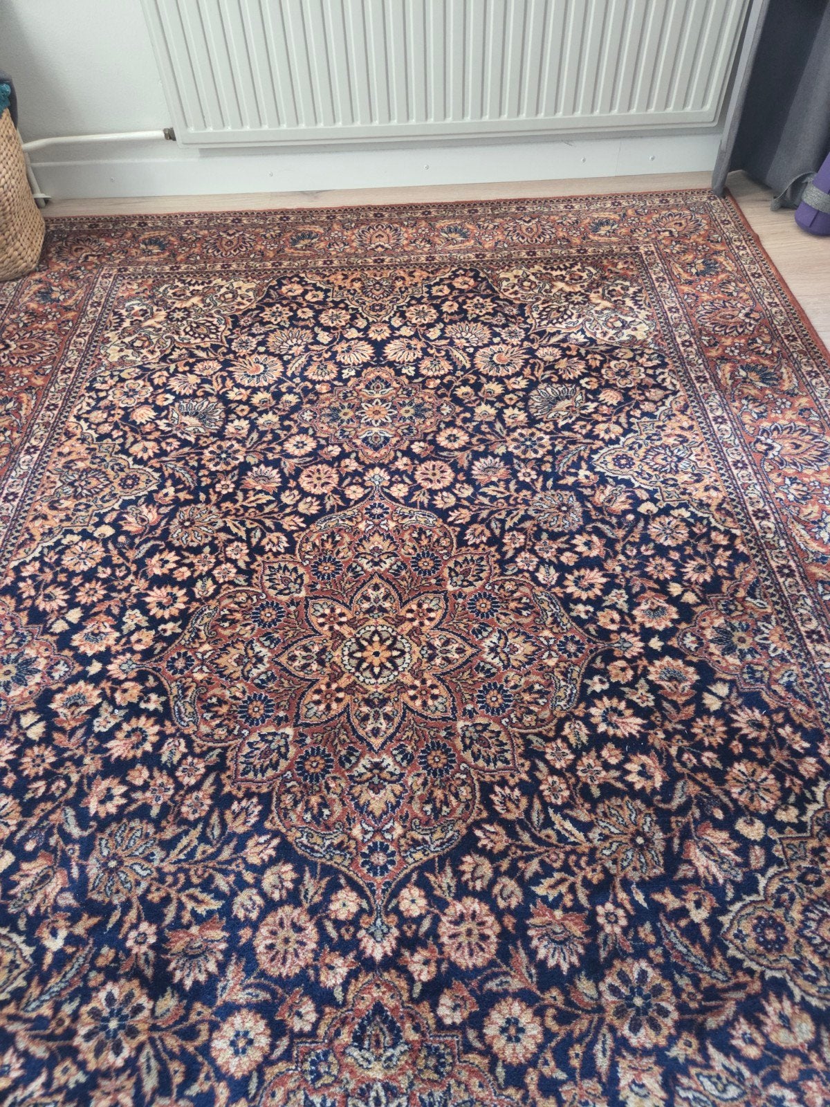 Louis de Poortere Nefrabad tapijt 200x200 cm, Ophalen, Klassiek, Oriëntaals, Perzisch, Blauw, 200 cm of meer