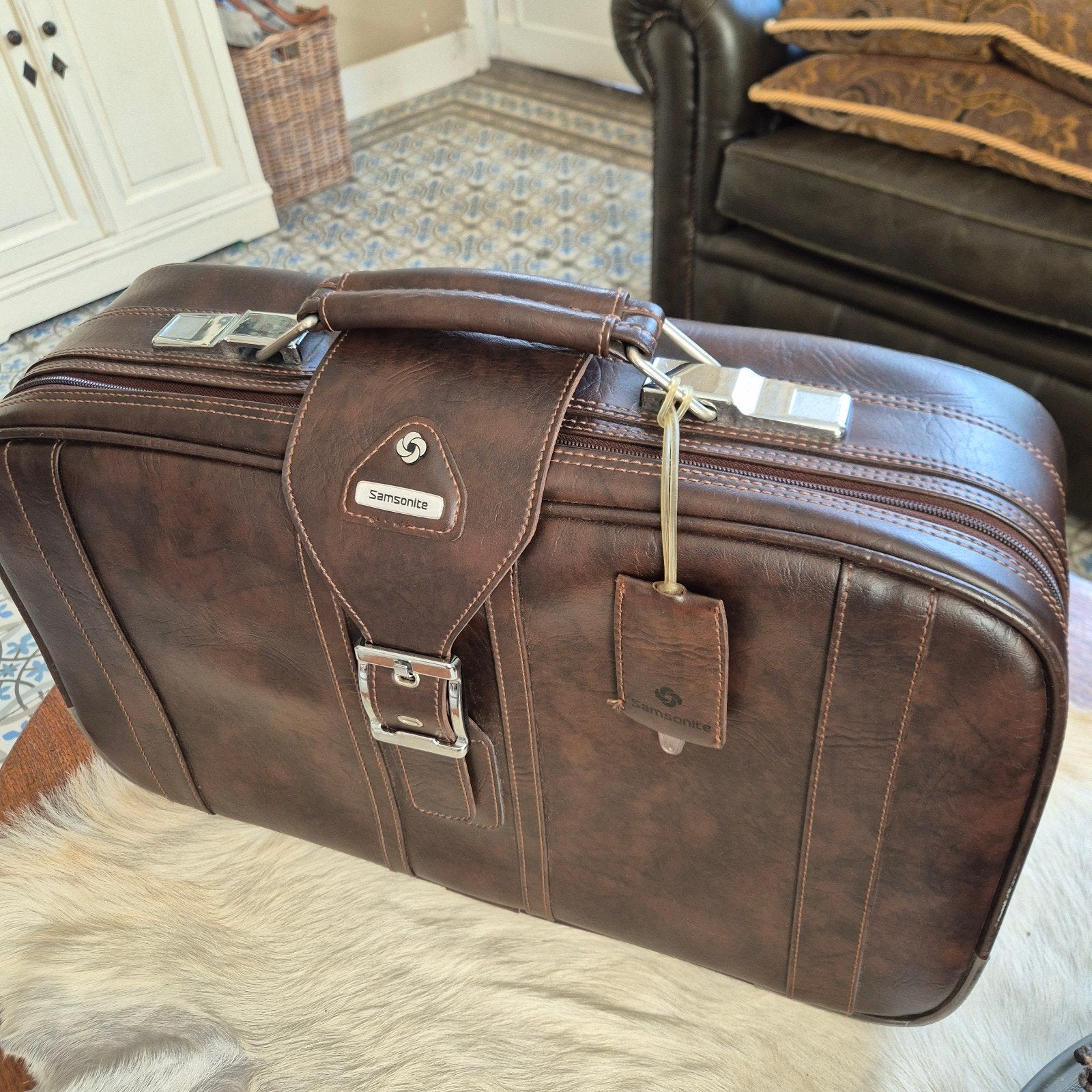 Vintage Samsonite Koffer 56 x 34 x 19cm, reistas, 40 tot 60 cm, Bruin, Minder dan 35 cm, Zo goed als nieuw