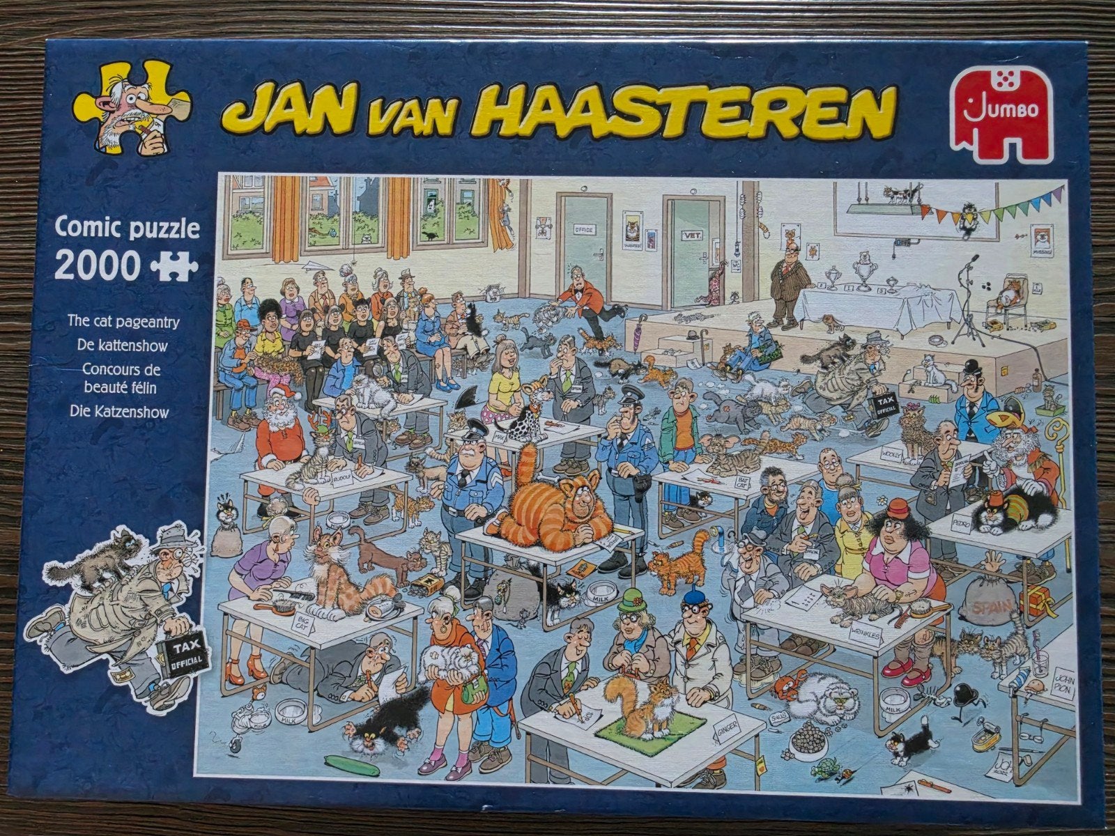 Jan van Haasteren puzzel - de kattenshow - 2000 stukjes, Ophalen of Verzenden, Meer dan 1500 stukjes, Zo goed als nieuw, Legpuzzel