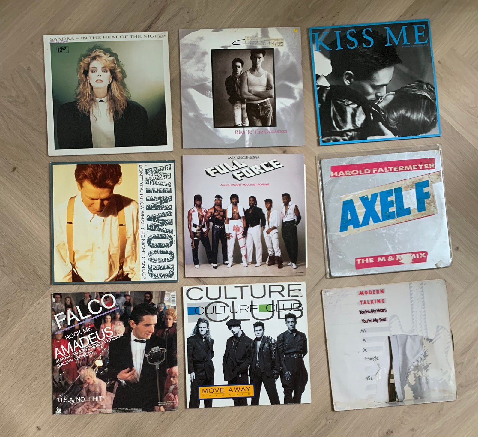 Partij 9 maxi singles - vinyl mid 80s, Ophalen of Verzenden, Gebruikt, 12 inch