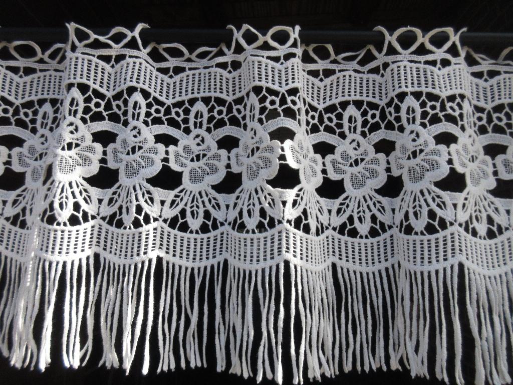Vintage gordijn strook valletje met franjes, Ophalen of Verzenden, Gebruikt, Minder dan 100 cm