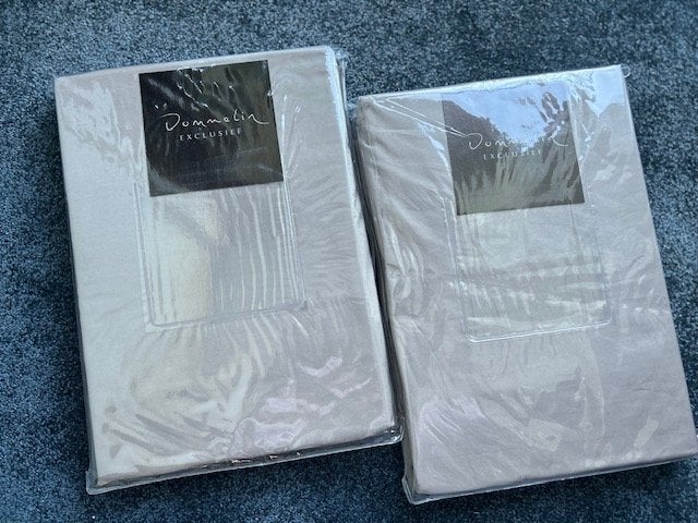 2 Dommelin Topper Hoeslakens 90/200 100% Percal 400TC Katoen, Hoeslaken of Sloop, Katoen, Ophalen of Verzenden, Overige merken