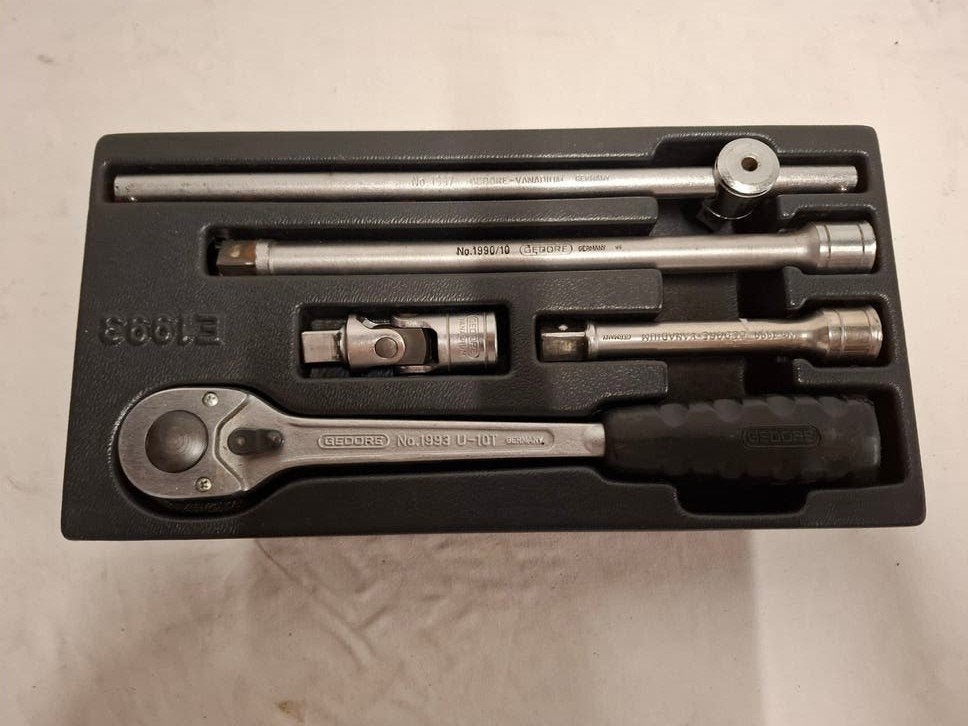 gedore ratelset met verlengstukken, Ophalen of Verzenden, Gebruikt, Sleutel/ratel, Gedore