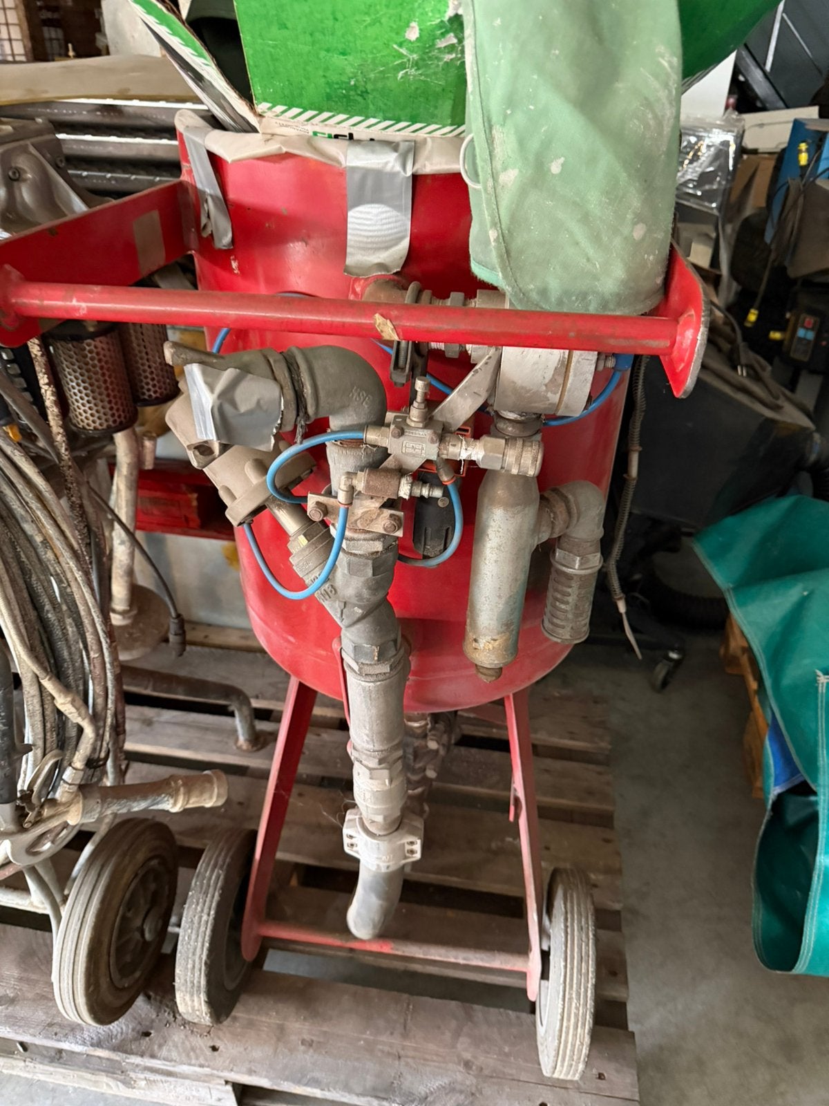 Straalketel compleet met slang en koeler te koop., Doe-het-zelf en Verbouw, Compressors, 100 liter of meer, Ophalen, Minder dan 200 liter/min