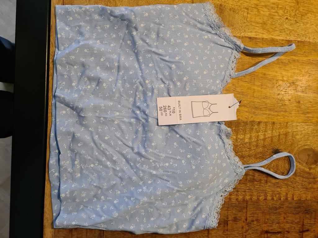 Baby blauw bra hemdje met bloemenprint nieuw, Kleding | Dames, Onbekend, Ophalen of Verzenden, Blauw, Hemd