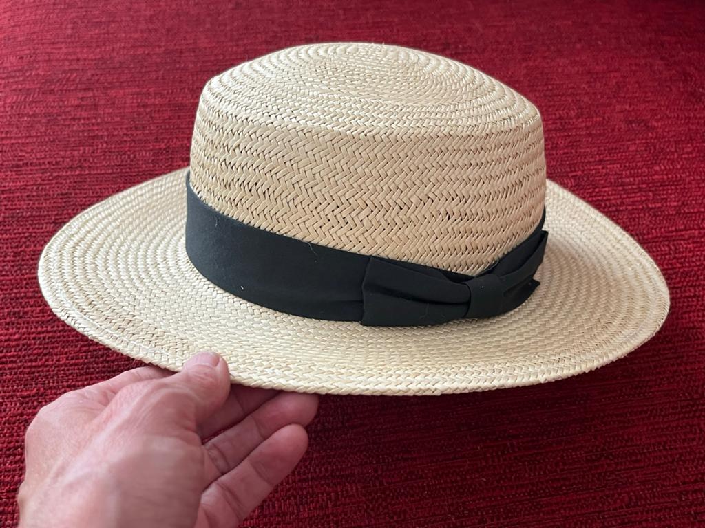 Zomerse strohoed - Nieuw - Maat 58,5cm, Kleding | Heren, Hoeden en Petten, Ophalen of Verzenden, Nieuw, Hoed