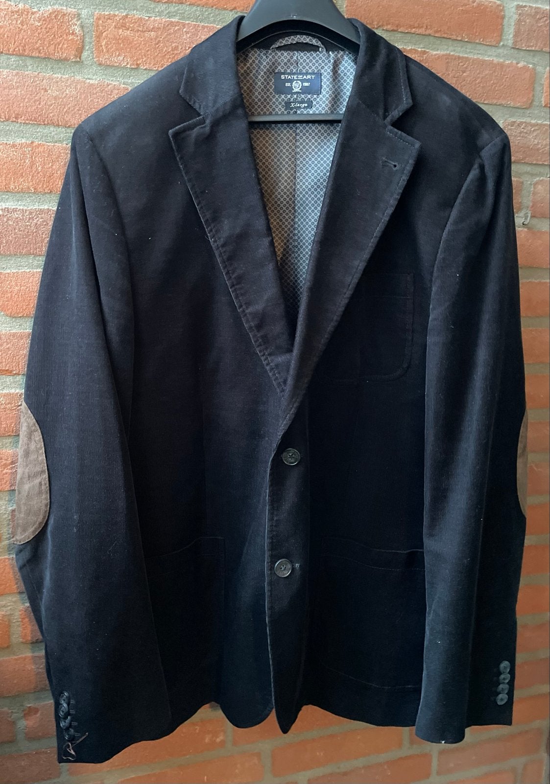 State of Art Corduroy Colbert XL met Elleboogstukken, Ophalen of Verzenden, Gedragen, Maat 56/58 (XL), Zwart