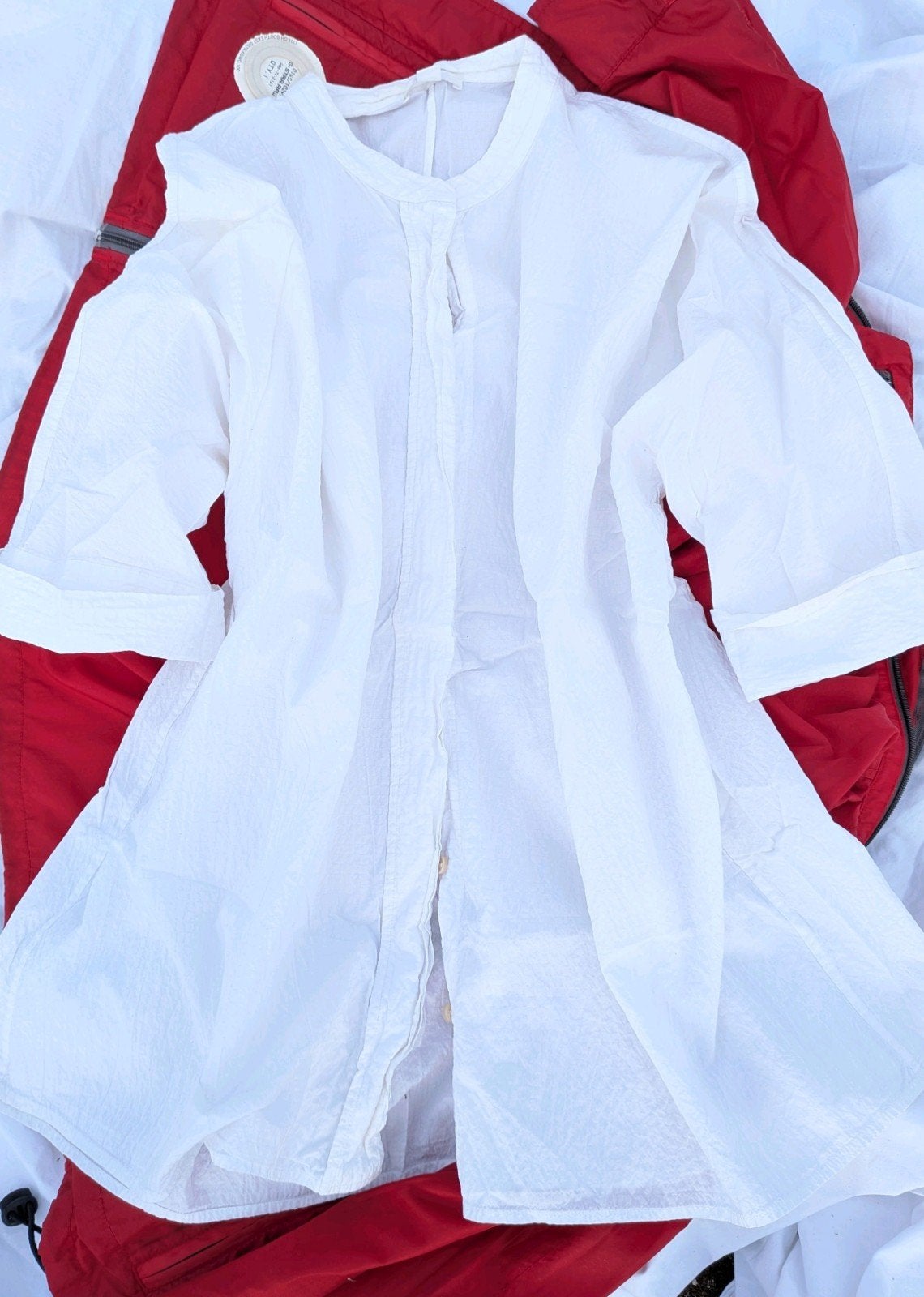 COS Oversized Linnen-Blend Longline Shirt Witte Tuniek, Ophalen of Verzenden, Zo goed als nieuw, Maat 36 (S), Wit