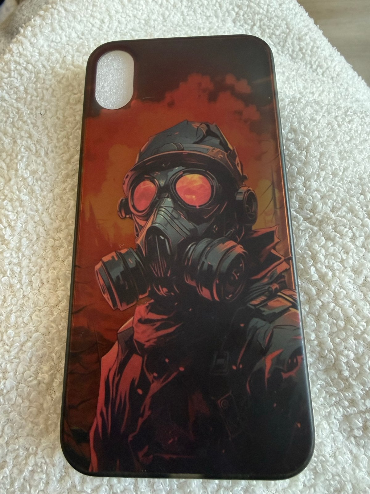 Telefoonhoesje voor iPhone XS Max - Gasmasker Design, Telecommunicatie, Kunststof, Gebruikt, Hoesje of Tasje, Ophalen of Verzenden