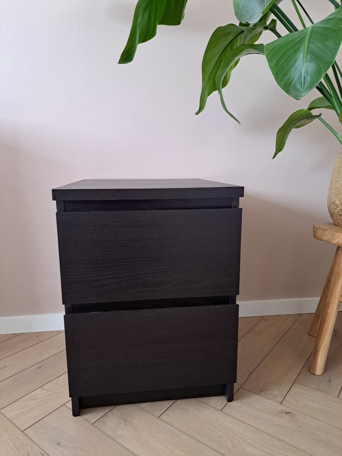 2x Ikea nachtkastje, ladekast zwart, Ophalen, Zo goed als nieuw