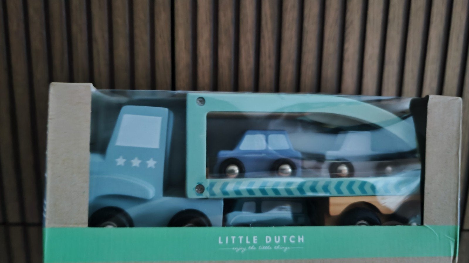 Little Dutch Houten Auto Transporter - Nieuw in doos, Ophalen of Verzenden, Nieuw, Rij- of Hobbelspeelgoed