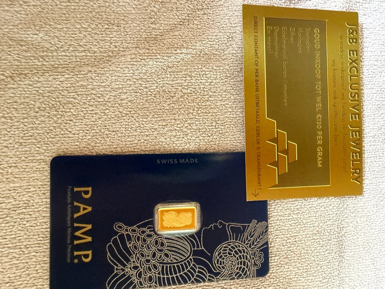 1g pamp suisse goudbaar 999 24k, Ophalen of Verzenden, Goud