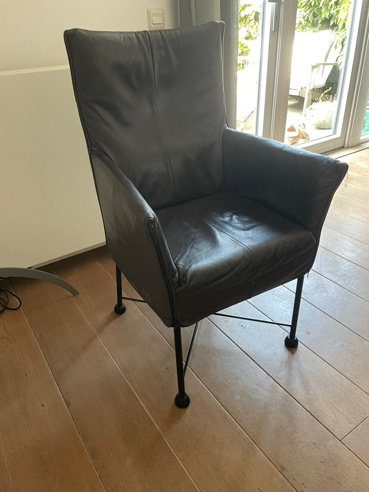 Montis fauteuil, model Chaplin, leer, Huis en Inrichting, Ophalen, Zo goed als nieuw, 50 tot 75 cm, Leer