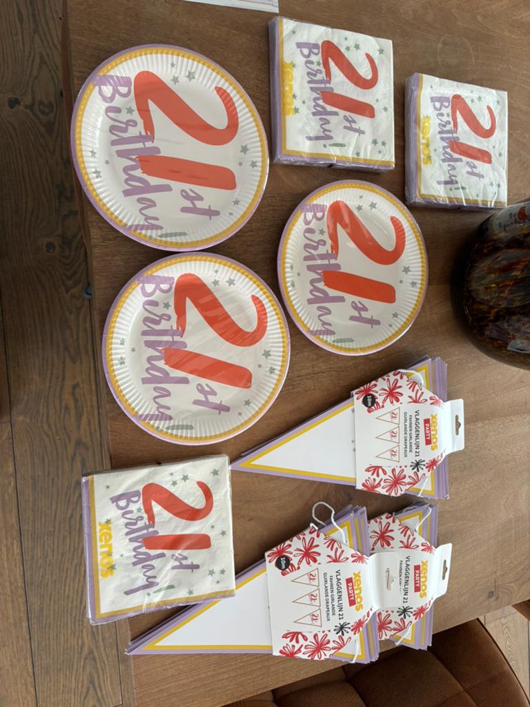 Nieuw 21 versieringen van xenos, Ophalen of Verzenden, Nieuw, Feestartikel, Verjaardag