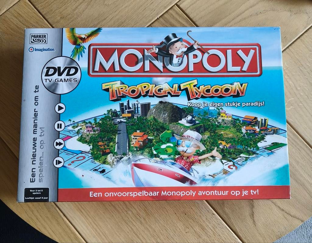 Monopoly Tropical Tycoon DVD TV Spel - Compleet, Hobby en Vrije tijd, Gezelschapsspellen | Bordspellen, Vijf spelers of meer, Ophalen of Verzenden