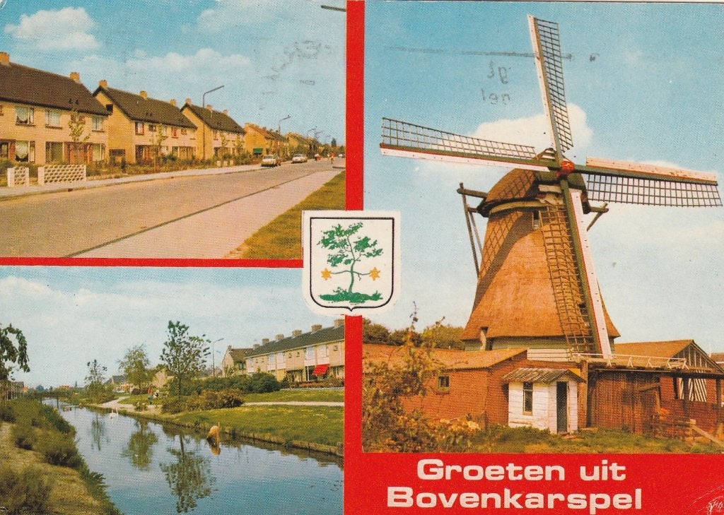 BOVENKARSPEL Huizen Vaart Molen Groeten, Verzenden, 1960 tot 1980, Gelopen, Noord-Holland