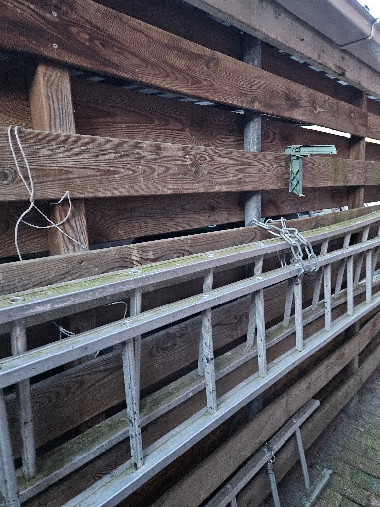 MOOIE UITSCHUIFBARE ALUMINIUM LADDER, Ophalen, Gebruikt, 4 meter of meer