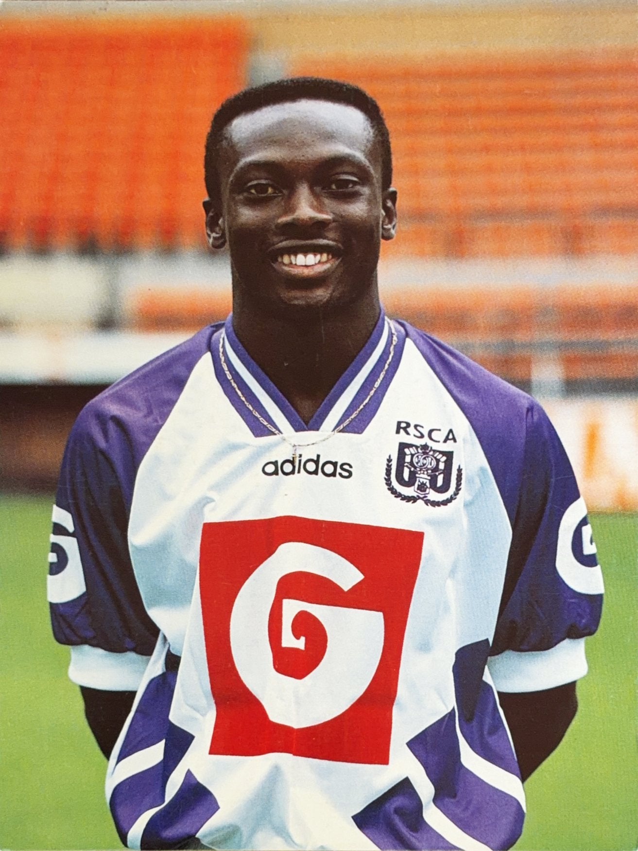 Spelerskaart Yaw Preko - RSC Anderlecht - seizoen 1994/1995, Verzenden, Zo goed als nieuw, Spelerskaart