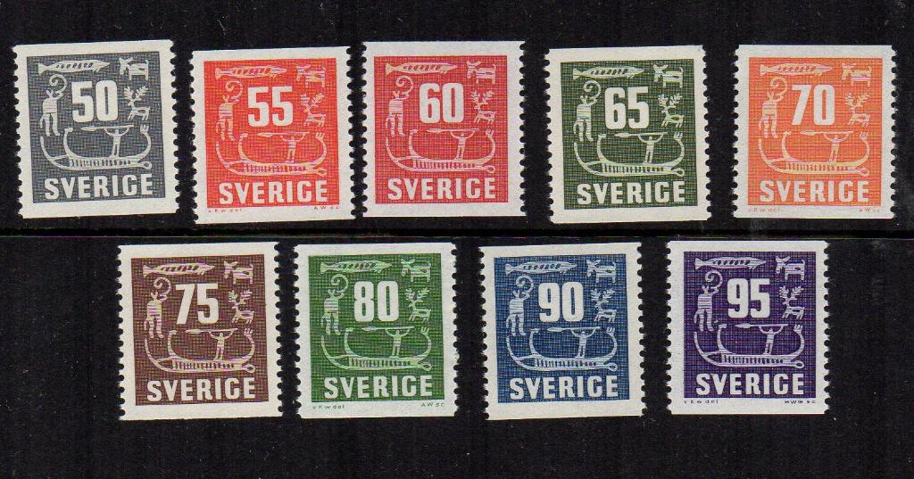 Zweden Jaar 1954-64. Facit 458-466., Ophalen of Verzenden, Zweden, Postfris