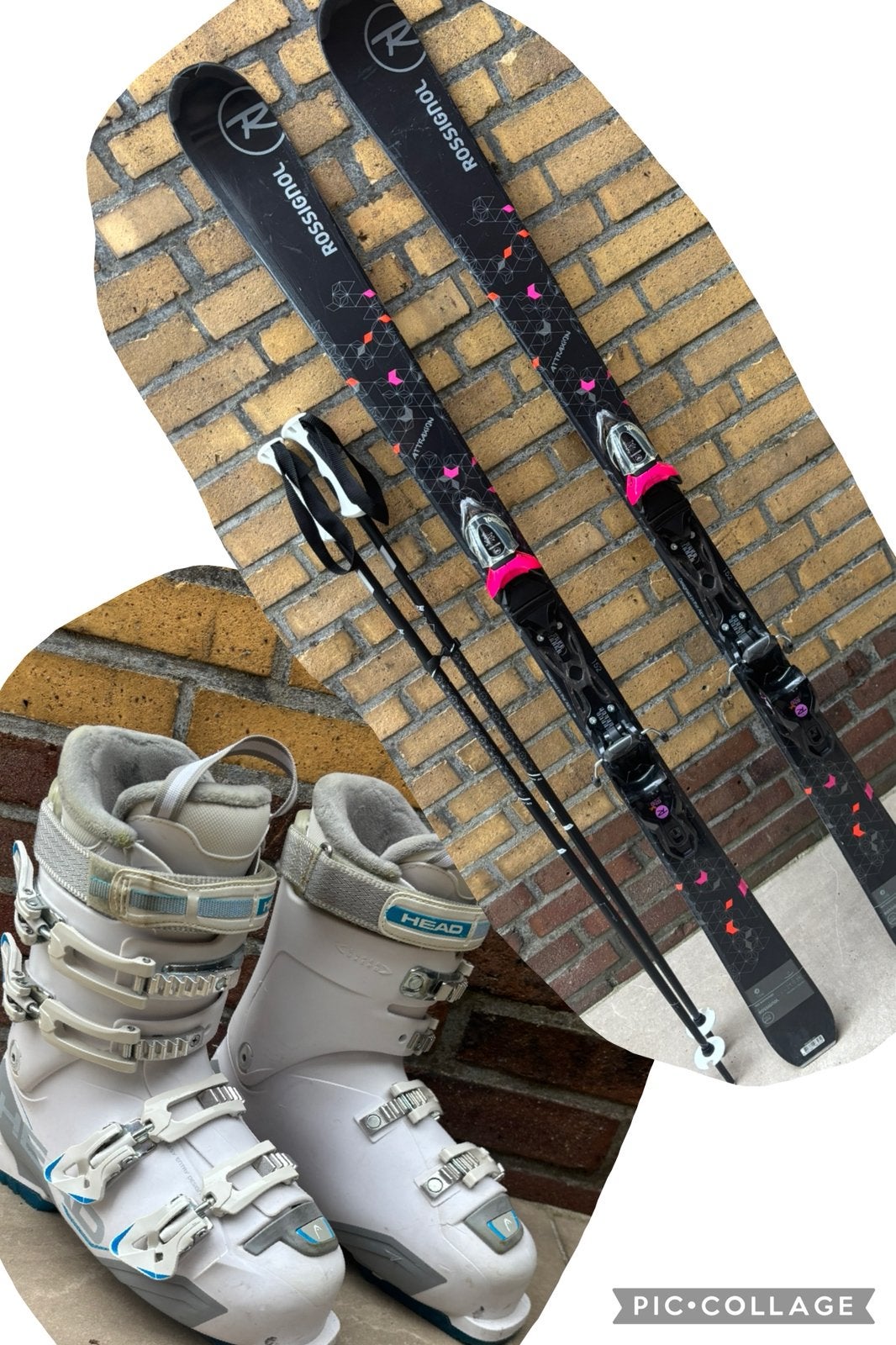 Rossignol ski's 152 cm met Head skischoenen en hoezen, 140 tot 160 cm, Gebruikt, Rossignol, Ophalen of Verzenden