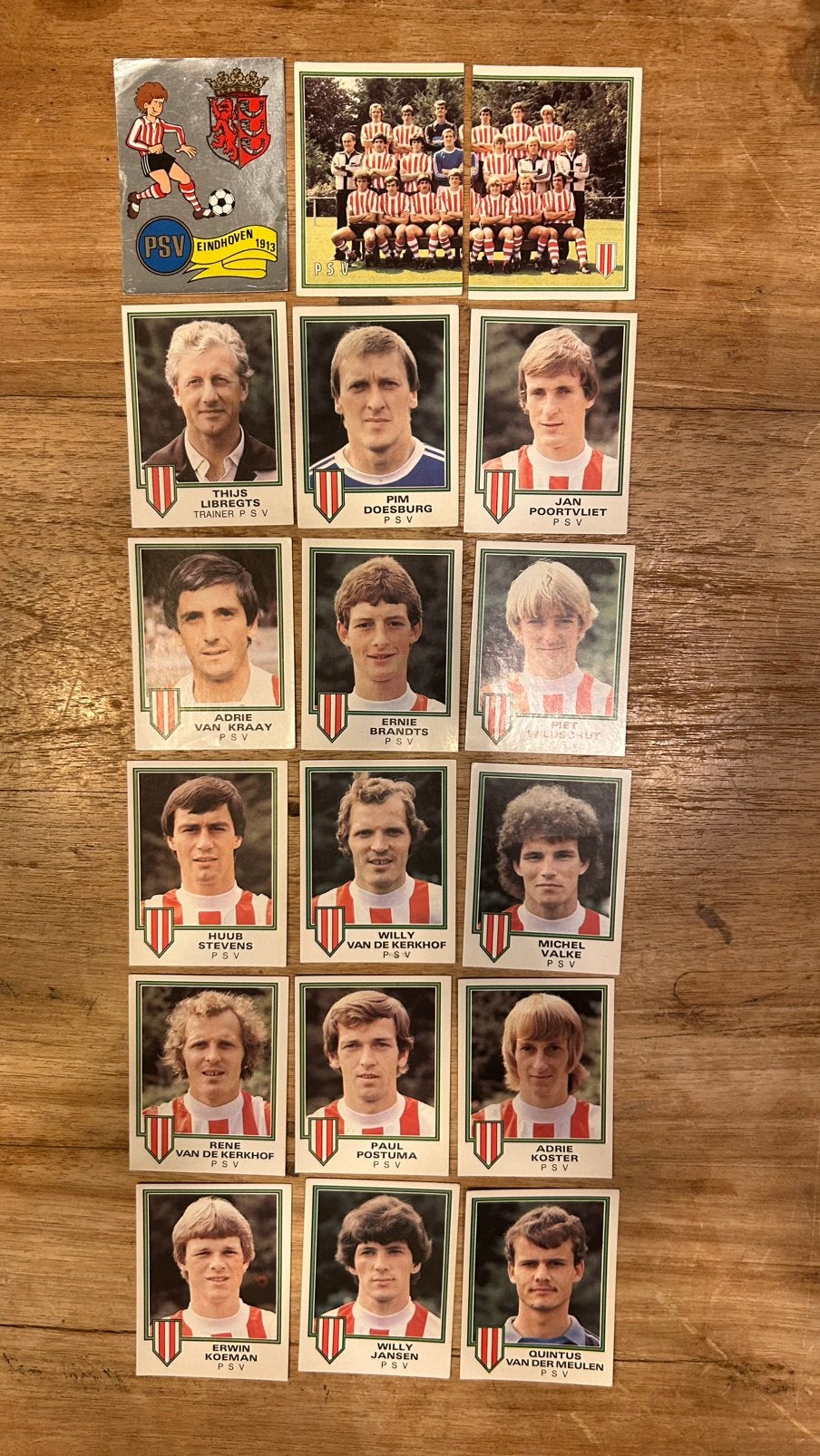 Panini Voetbal 81 plaatjes PSV compleet 18x, Verzenden, Zo goed als nieuw, Meerdere plaatjes