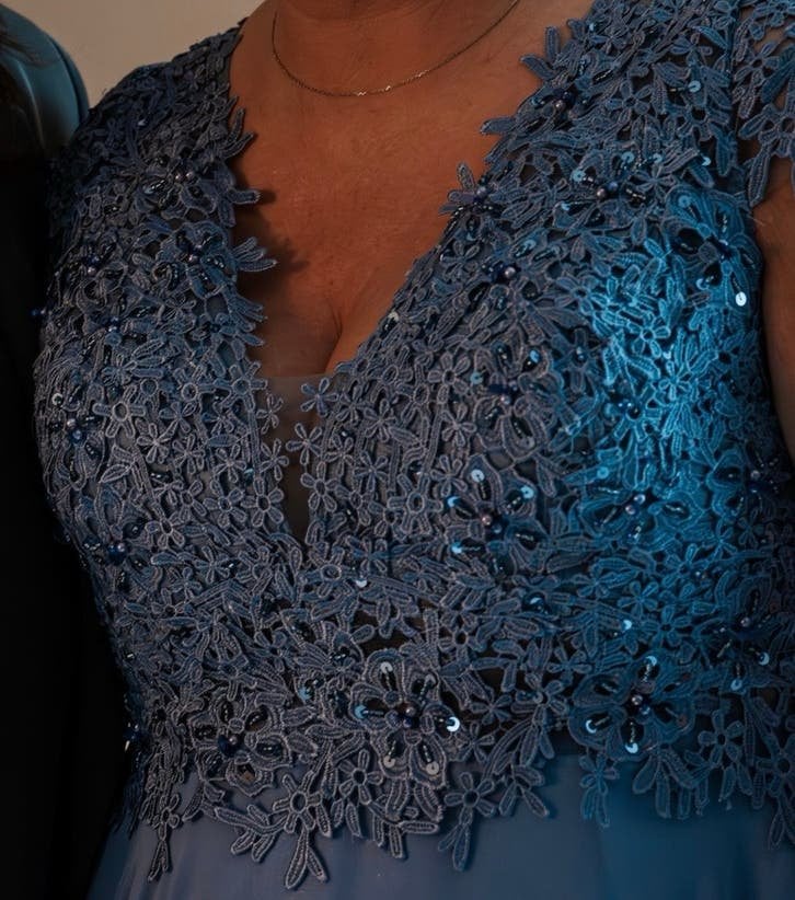 Gala Jurk, Galajurk, Blauw, Maat 42/44 (L), Ophalen of Verzenden