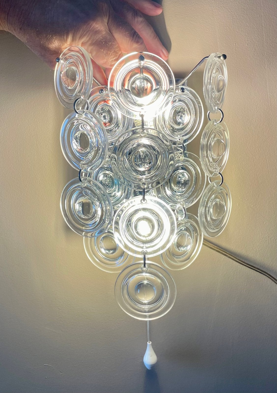 Kalmar Franken Wandlamp Optic Discs/Bubble Glass-J TKalmar, Gebruikt, Verzenden, E14 (klein), Glas