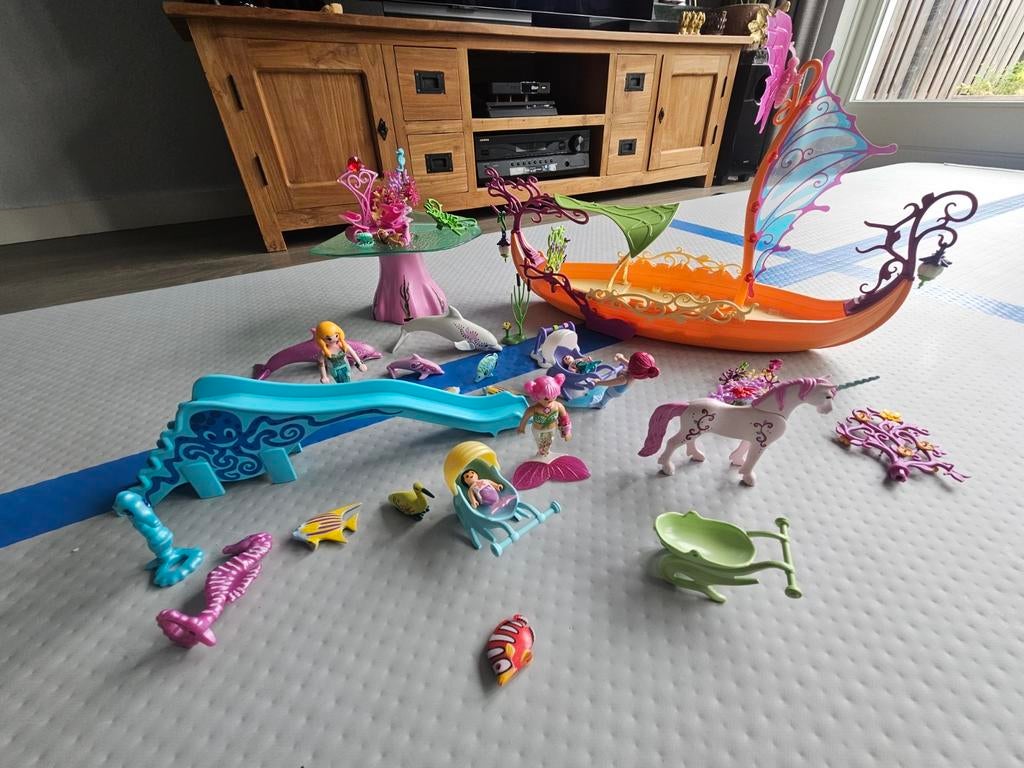 Playmobil Zeemeermin Wereld met Boot en Veel Accessoires, Ophalen of Verzenden, Gebruikt, Meisje