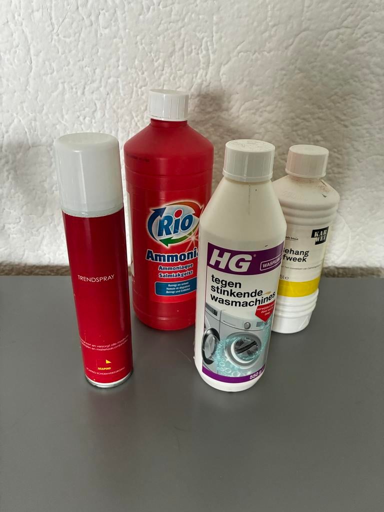 Schoonmaakmiddelen pakket: HG, Ammonia, Behang afkweek, Scap, Ophalen of Verzenden, Schoonmaakmiddel