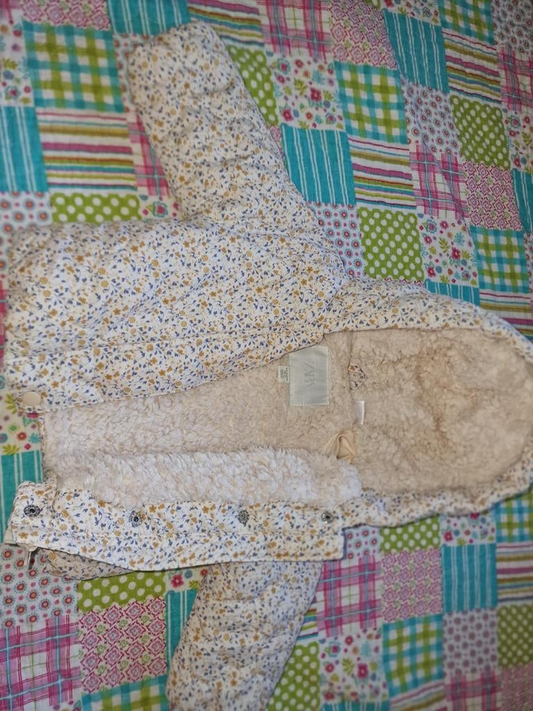 Zara Baby Bloemenprint Jasje met Teddy Voering, Ophalen of Verzenden, Zo goed als nieuw, Zara, Meisje