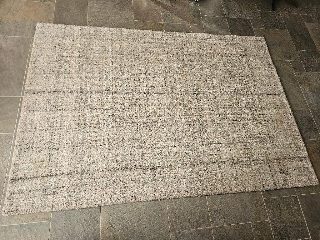 Vloerkleed Handgeweven Wol 160x230 cm, Ophalen, Gebruikt, 150 tot 200 cm, Grijs