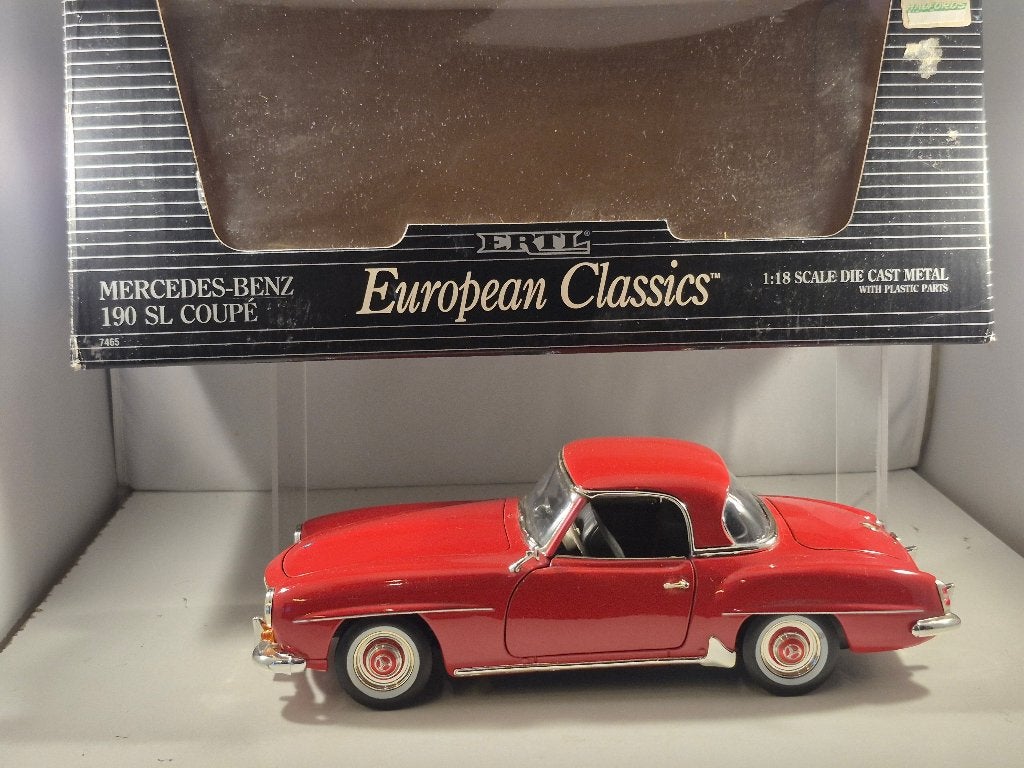 Mercedes-Benz 190 SL Coupé 1955-1963 Ertl 1:18 Rood, Ophalen of Verzenden, Zo goed als nieuw, Auto, ERTL