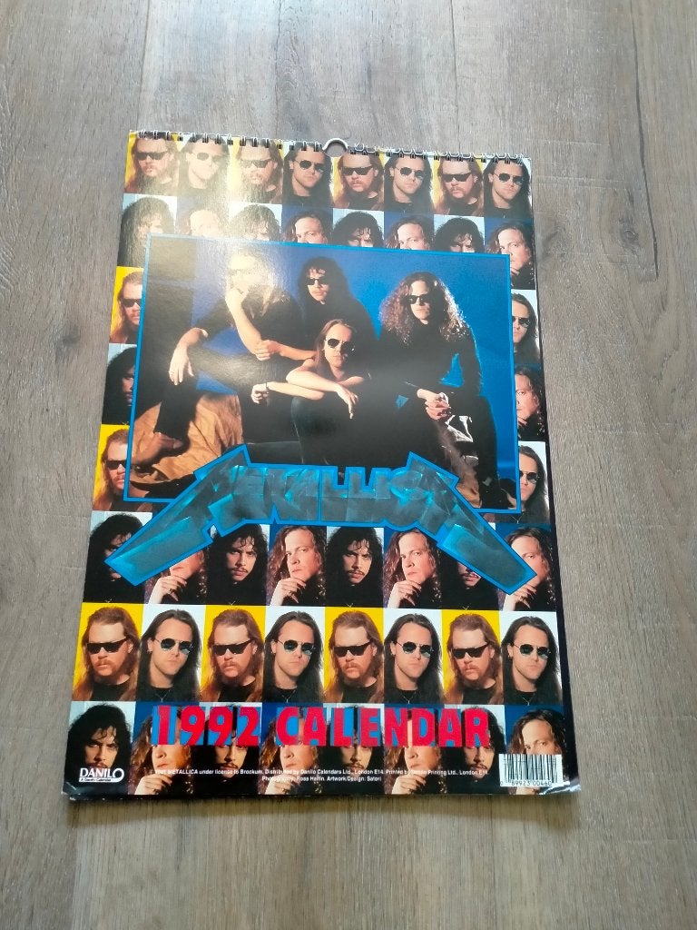Metallica 1992 vintage kalender muziek hardrock metal, Verzenden, Zo goed als nieuw, Overige typen