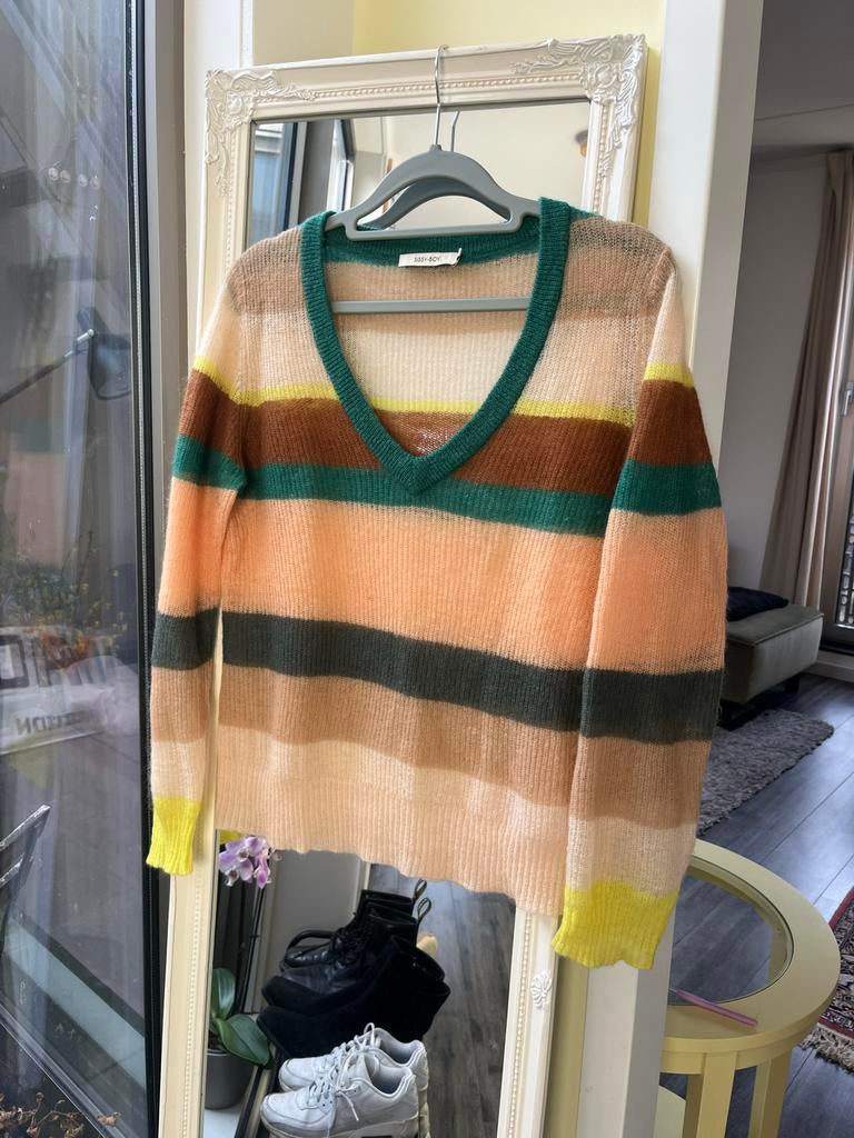 Sissy Boy Lelas Stripe Trui - Mohair/Wol longsleeve maat S, Ophalen of Verzenden, Zo goed als nieuw, Maat 36 (S), Groen