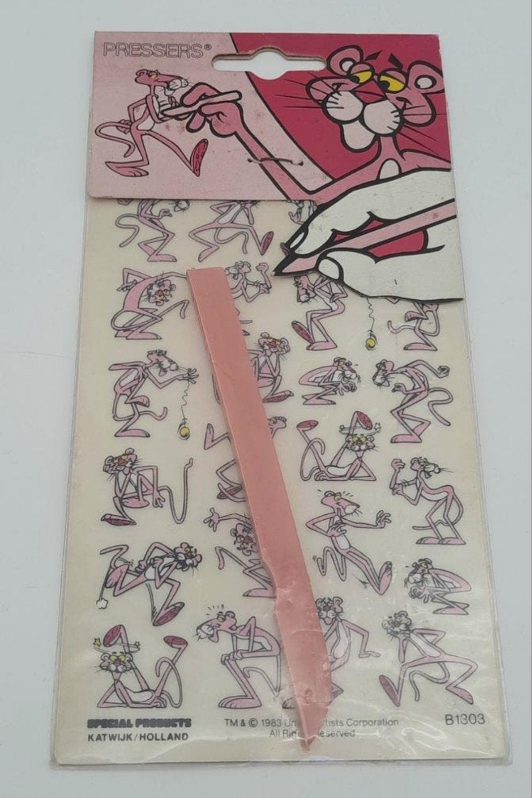 Vintage Pink Panther Wrijfplaatjes / Rub down transfers 1984, Ophalen of Verzenden, Overige figuren, Nieuw, Overige typen