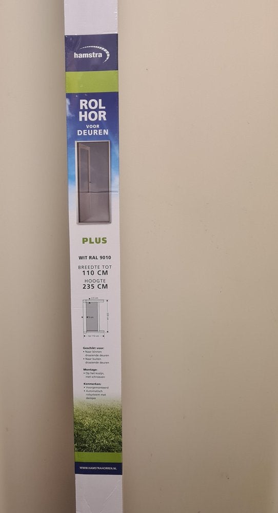 Hamstra deur rolhor plus standaard 235x110 wit nieuw in doos, 100 tot 120 cm, Kunststof, 215 cm of meer, Hordeur