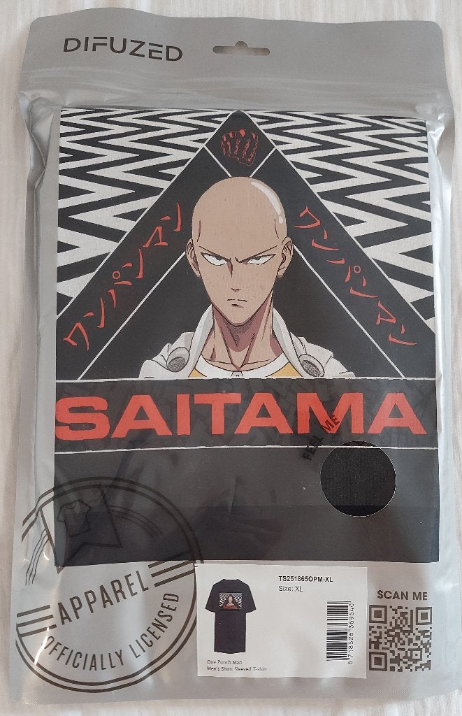 One Punch Man Saitama XL | Officieel | Nieuw, Zwart, Ophalen of Verzenden, Difuzed, Maat 56/58 (XL)