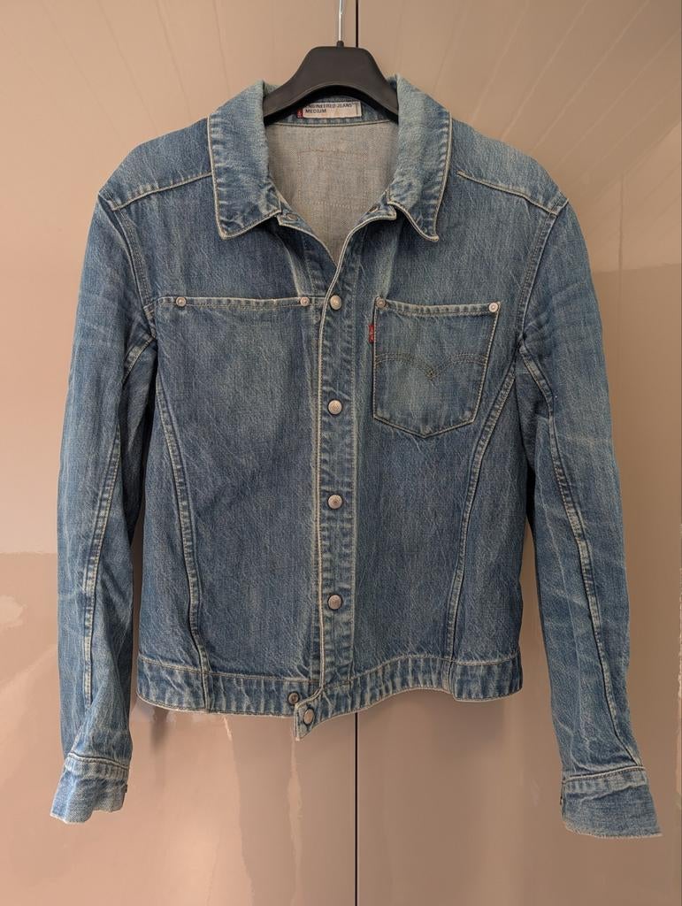 Vintage Levi's Engineered Jeans Denim Jas Maat M, Maat 38/40 (M), Blauw, Ophalen of Verzenden, Gedragen