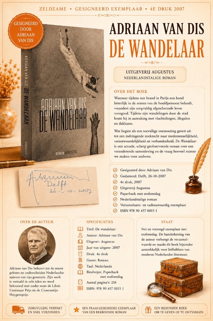 De Wandelaar | Gesigneerd exemplaar van Adriaan van Dis, Boeken, Adriaan van Dis, Ophalen of Verzenden, Zo goed als nieuw, Nederland