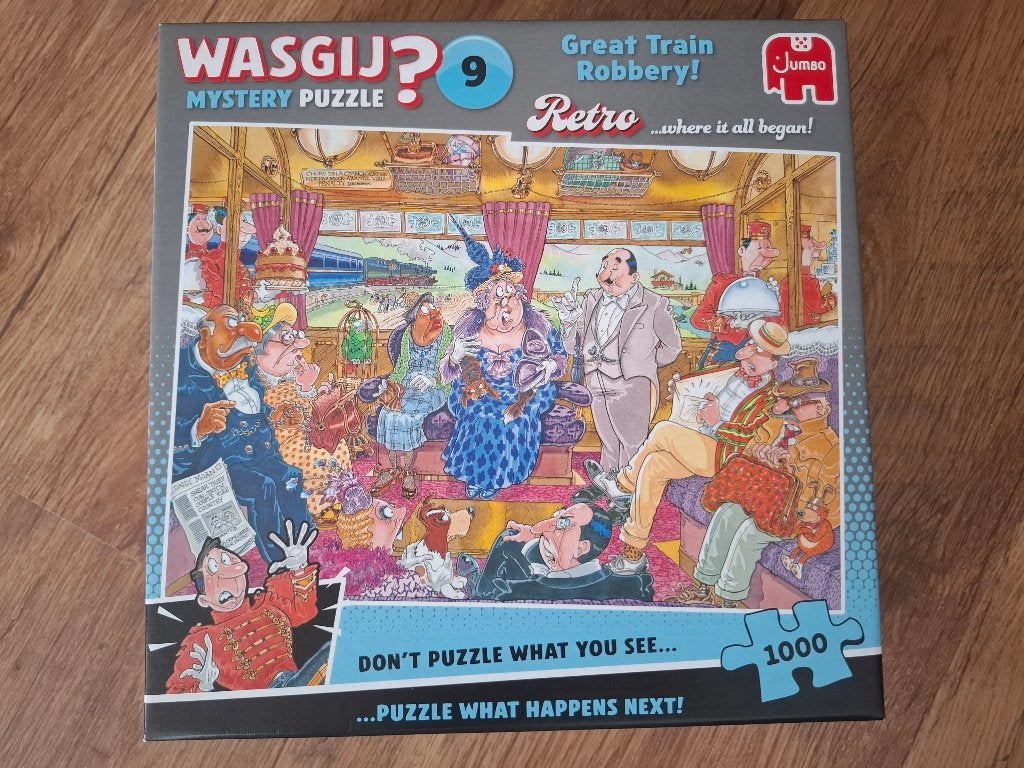 Great Train Robbery - WASGIJ Mystery 9 Retro - 1000 stukjes, Ophalen of Verzenden, 500 t/m 1500 stukjes, Zo goed als nieuw, Legpuzzel