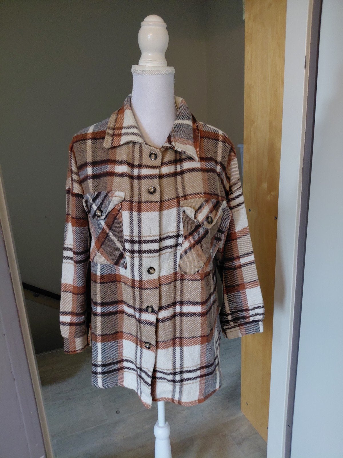Geruit overshirt Pescara L/XL - Made in Italy, Pescara, Ophalen of Verzenden, Zo goed als nieuw, Bruin